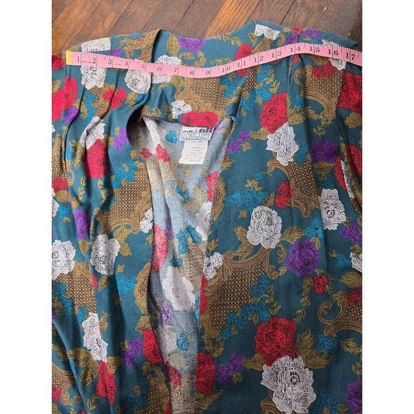 Vintage 80s Romantic Boho Floral Open Front Jacket - Picture 7 of 12